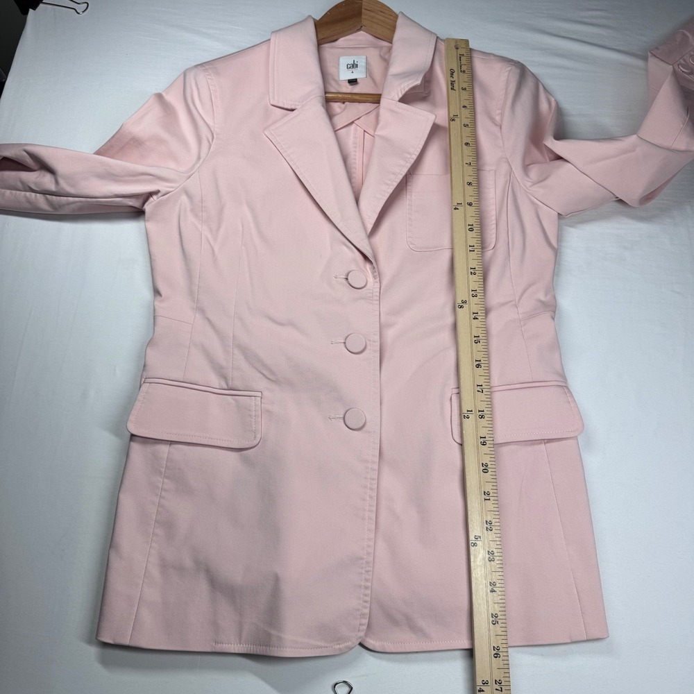 Cabi Grace Blazer 4 Carnation Pink Preppy Career Casual Stretch Cotton Excellent - Picture 5 of 13